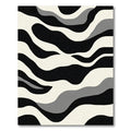 Bold Black White Gray Wave Rug
