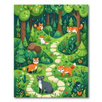 Forest Animals And Stone Path Rug
