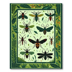 Green Fauna Insect Collection Rug