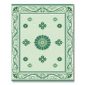 Pale Green Floral Medallion Border Rug