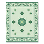 Pale Green Floral Medallion Border Rug