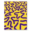 Bold Purple Wavy Lines Yellow Rug