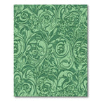 Emerald Green Floral Swirl Scroll Rug
