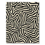 Black Cream Animal Print Abstract Rug