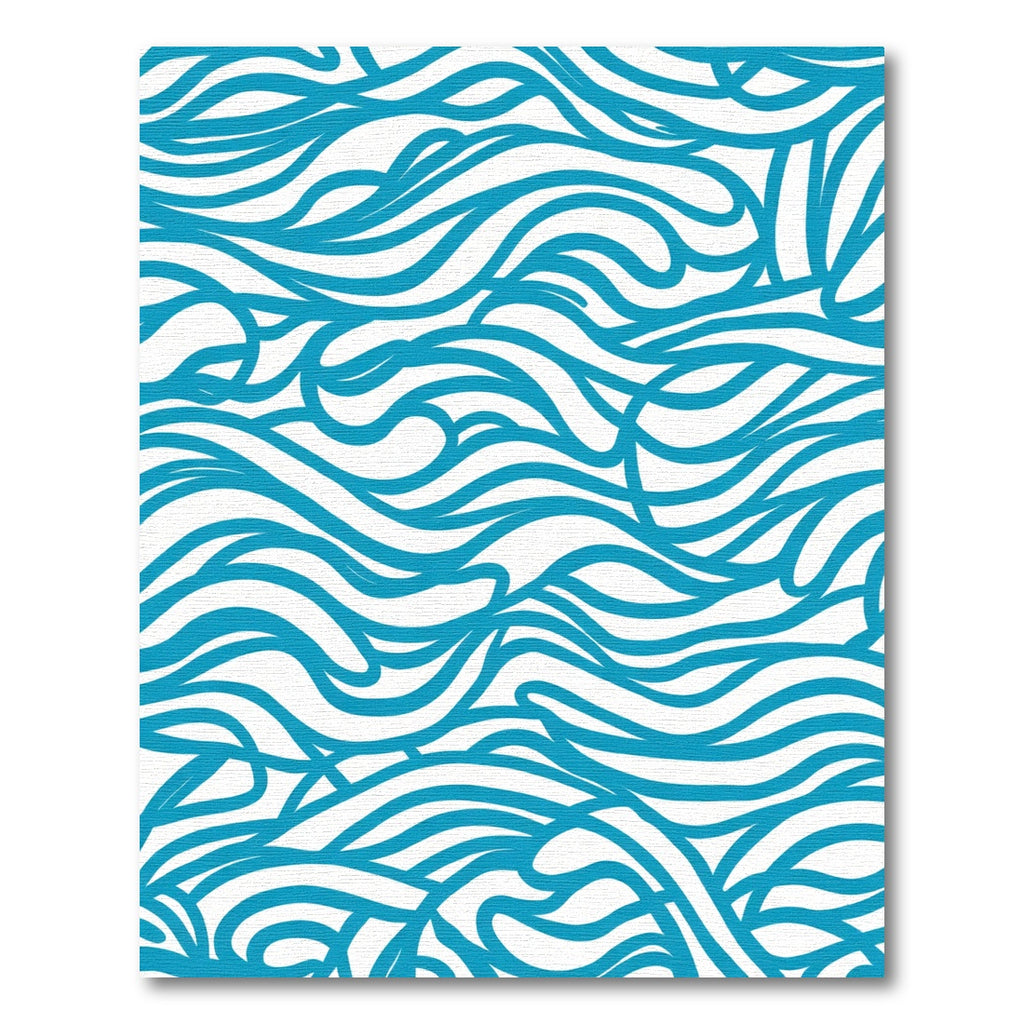 Azure Wave Swirl Flow Rug