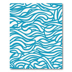 Azure Wave Swirl Flow Rug