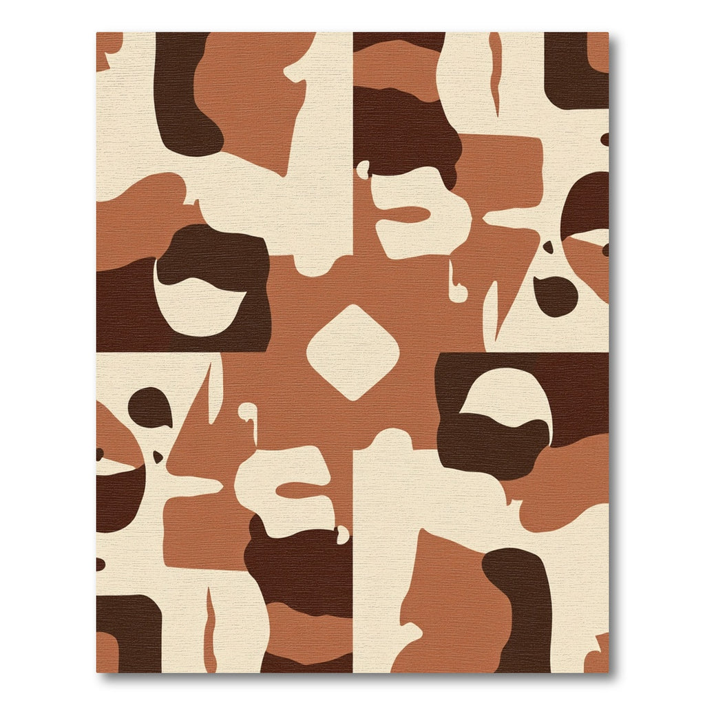 Earthy Browns Abstract Camouflage Shapes Rug