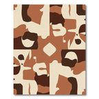 Earthy Browns Abstract Camouflage Shapes Rug