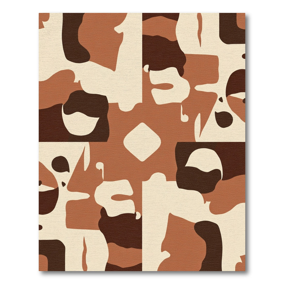 Earthy Browns Abstract Camouflage Shapes Rug