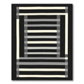 Modern Black Grid Stripe Rug