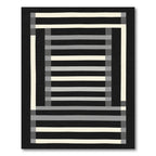 Modern Black Grid Stripe Rug