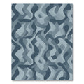 Muted Blue Abstract Camouflage Waves Rug