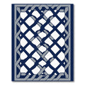 Navy Gray Lattice Weave Rug