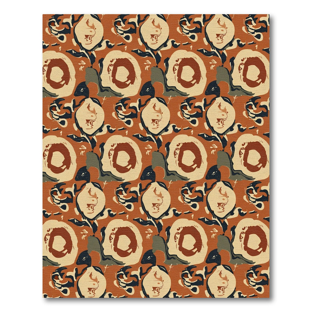 Earthy Abstract Floral Figures Rug