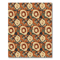 Earthy Abstract Floral Figures Rug