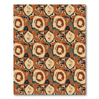 Earthy Abstract Floral Figures Rug