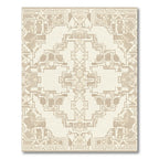 Neutral Cream Geometric Pixelated Medallion Rug