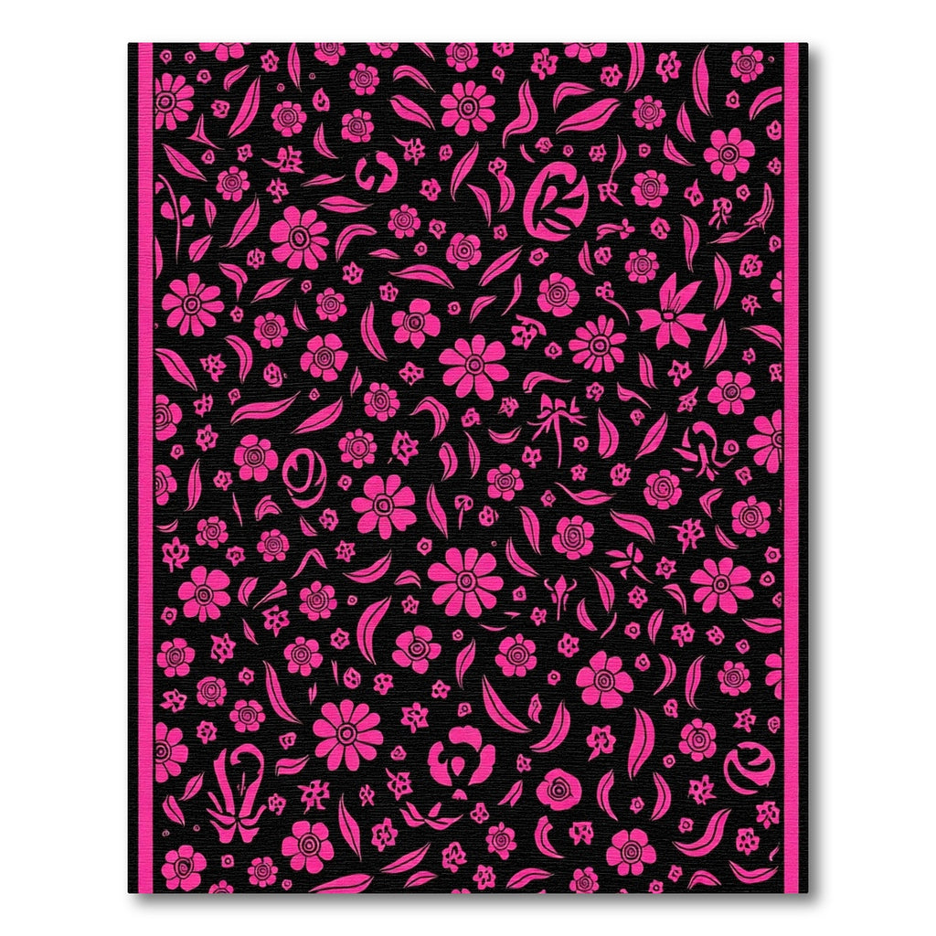 Vibrant Pink Floral Scatter Rug
