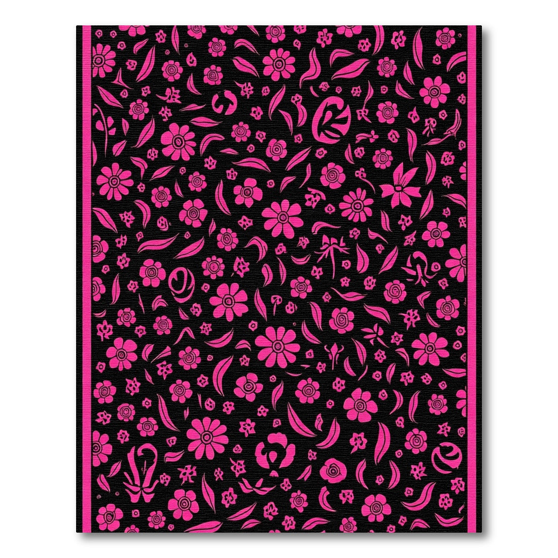 Vibrant Pink Floral Scatter Rug