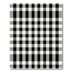Black White Cream Gingham Plaid Rug