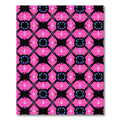 Hot Pink Black Geometric Medallion Rug