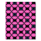 Hot Pink Black Geometric Medallion Rug