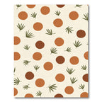 Earthy Circles and Leaflets Pattern Rug