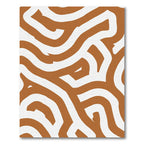 Rusty White Labyrinth Curves Rug