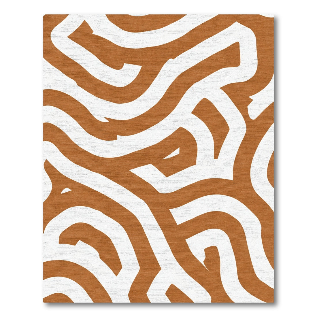 Rusty White Labyrinth Curves Rug