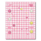 Pink Gingham Smiley Hearts Stars Rug