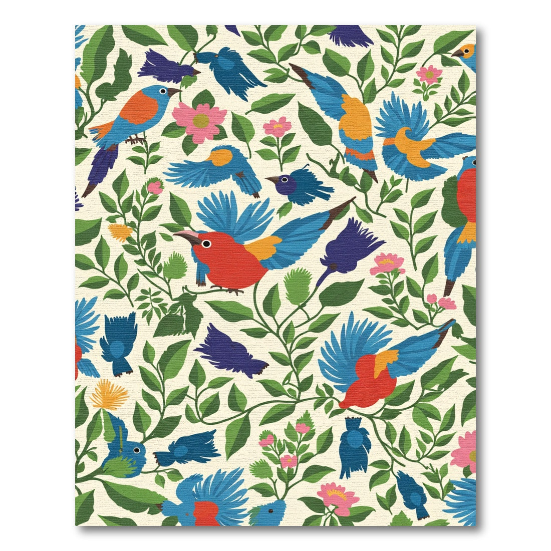 Whimsical Multi-Colored Aviary Garden Rug