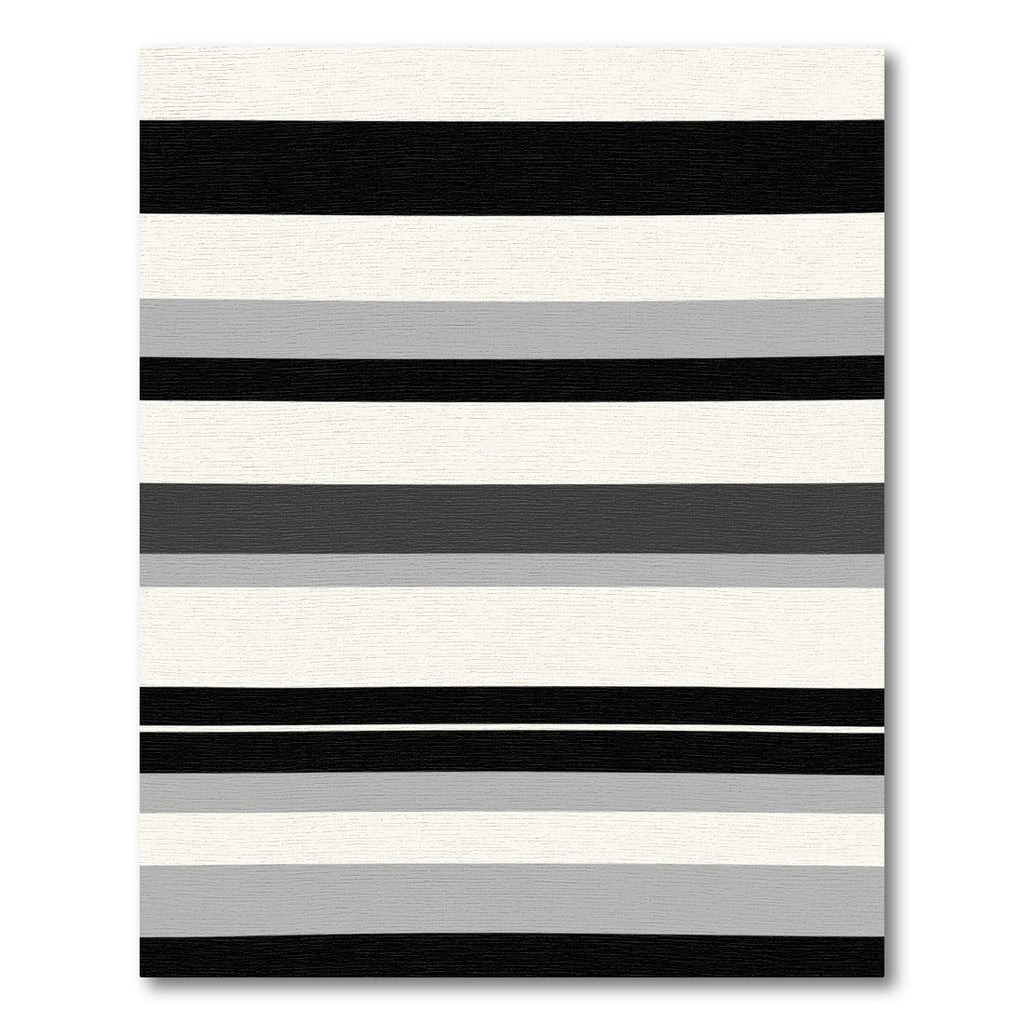 Modern Black Gray White Stripe Rug