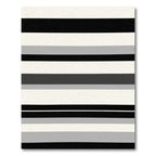 Modern Black Gray White Stripe Rug