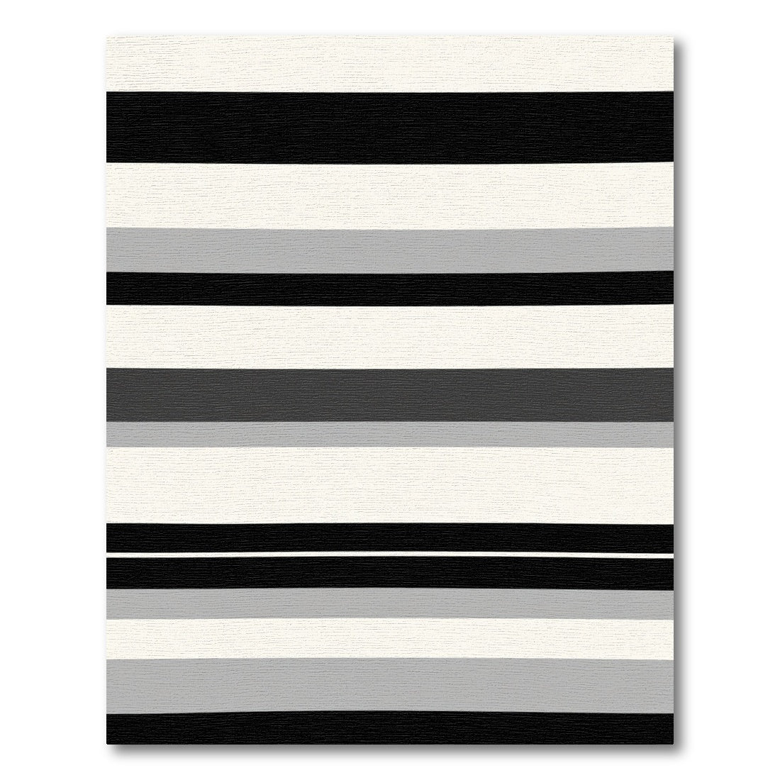 Modern Black Gray White Stripe Rug