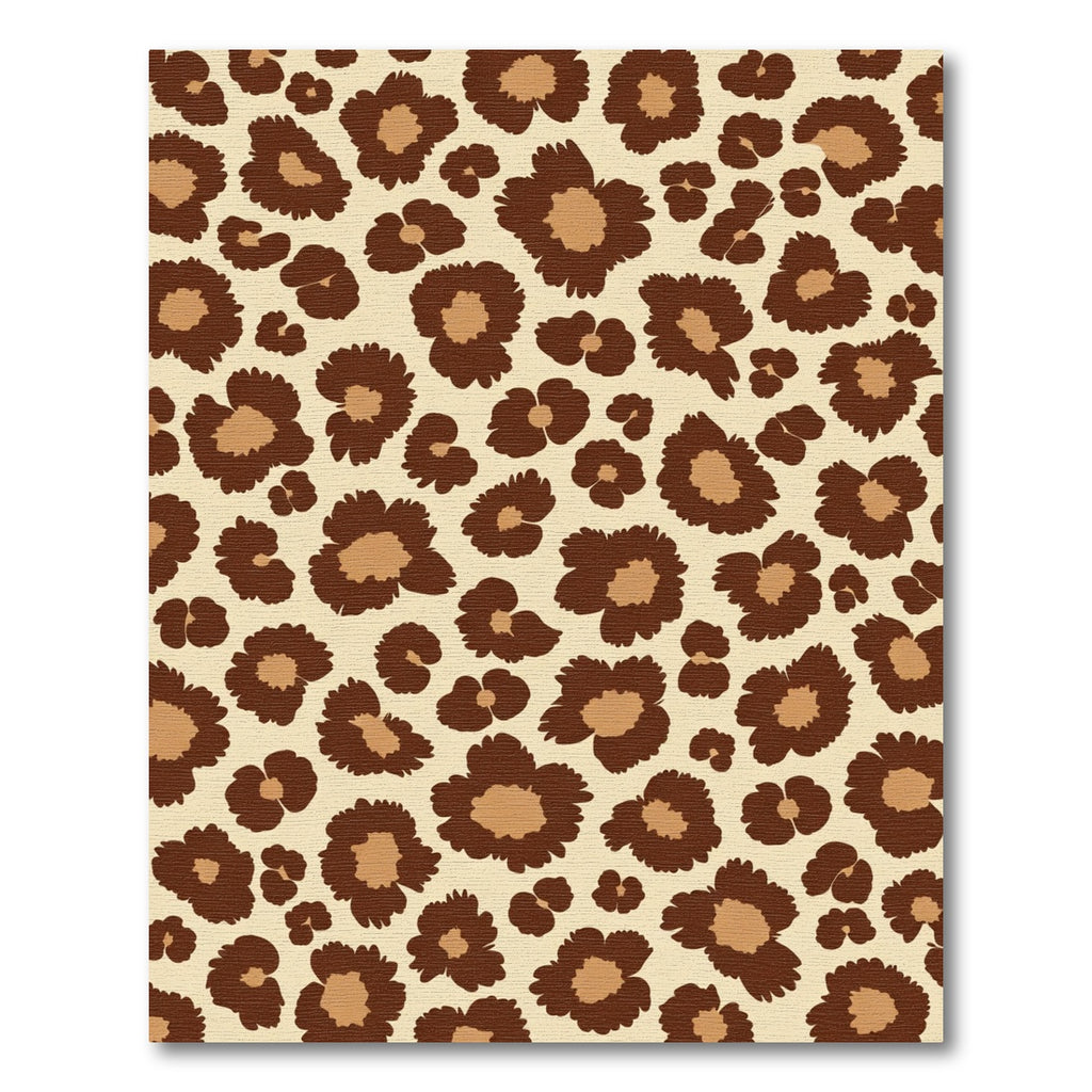 Brown Leopard Spots Cream Background Rug