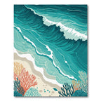 Coral Reef Ocean Wave Beach Rug