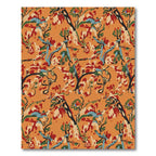 Abstract Orange Floral Vine Rug