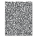 Black White Abstract Brushstroke Swirl Rug