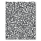 Black White Abstract Brushstroke Swirl Rug