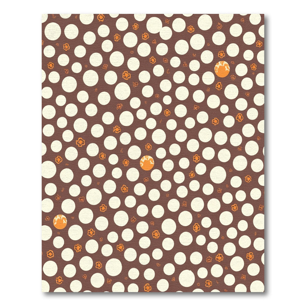 Brown Cream Orange Polka Dot Orb Rug