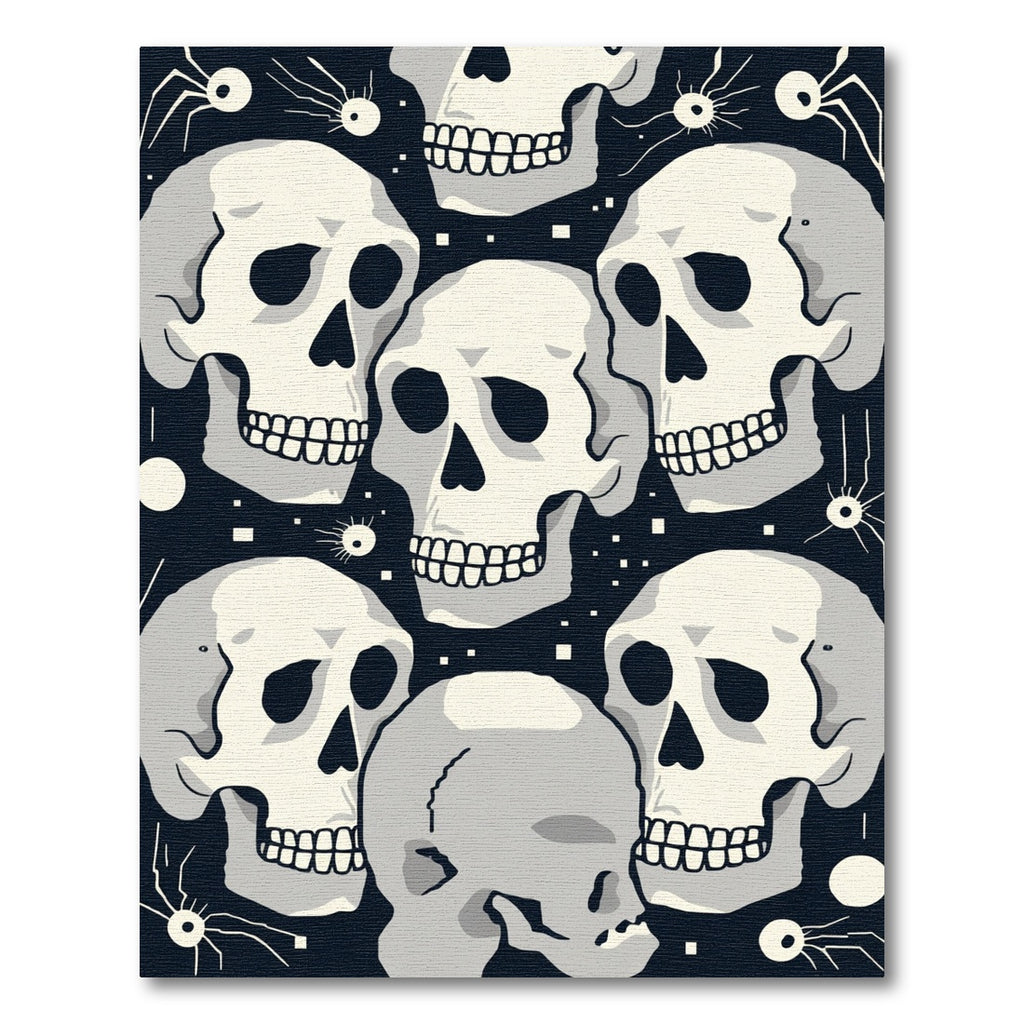 Monochromatic Skull Spider Gathering Rug