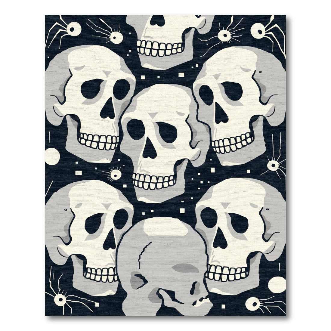 Monochromatic Skull Spider Gathering Rug
