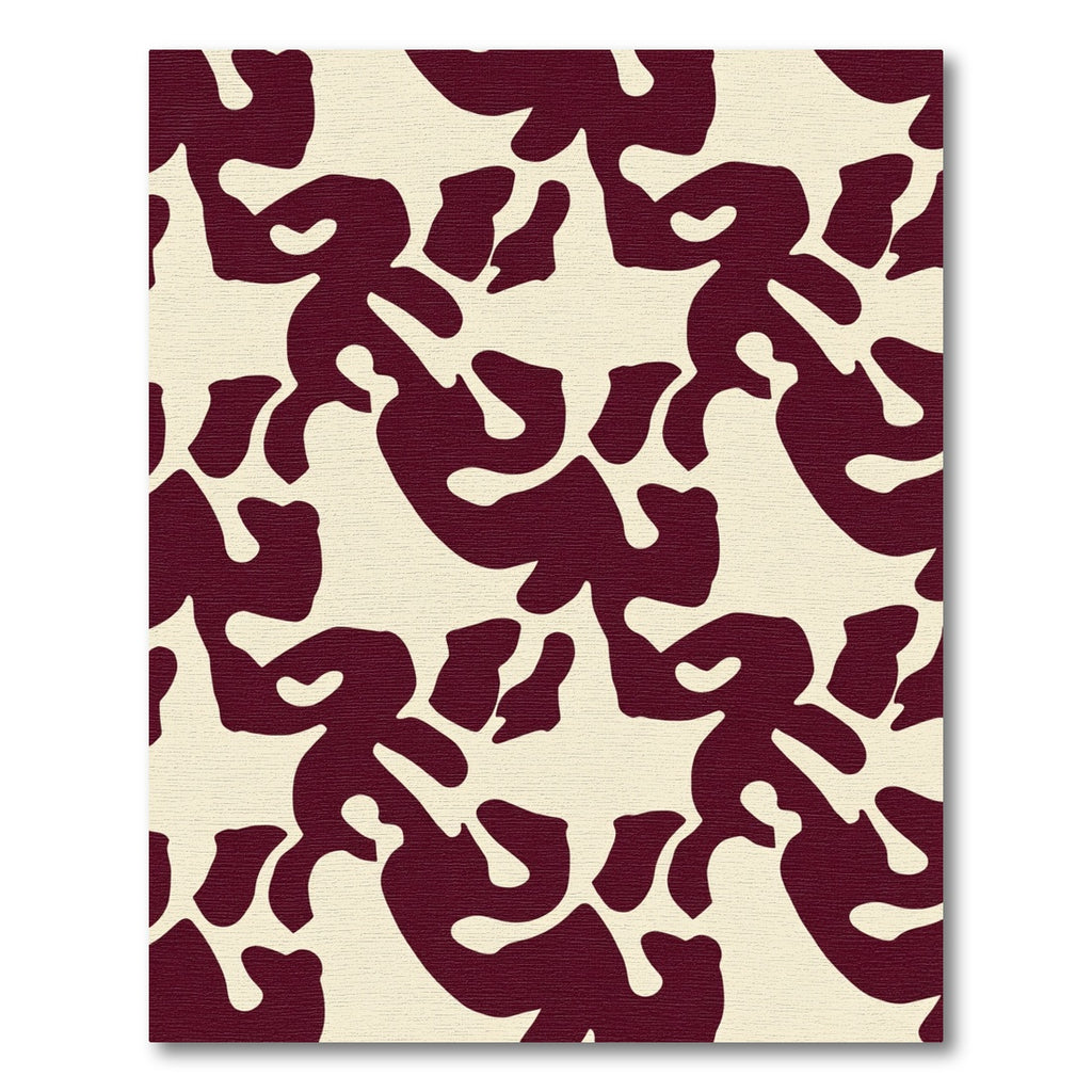 Crimson Abstract Organic Composition Rug