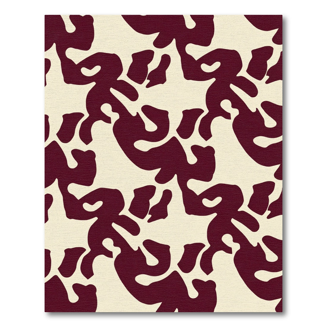 Crimson Abstract Organic Composition Rug
