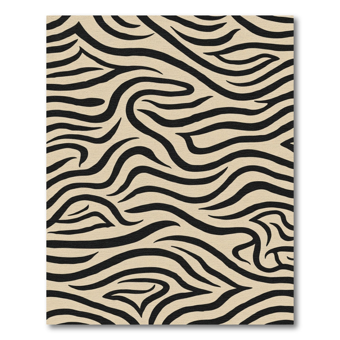 Black Wavy Stripes Tan Background Rug