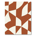 Earthy Terracotta Abstract Curve Rug