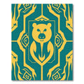 Yellow Bear Teal Geometric Ornament Rug