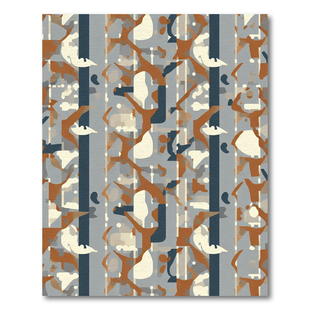 Abstract Blue Rust Organic Stripe Rug