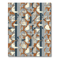 Abstract Blue Rust Organic Stripe Rug