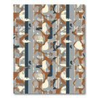 Abstract Blue Rust Organic Stripe Rug